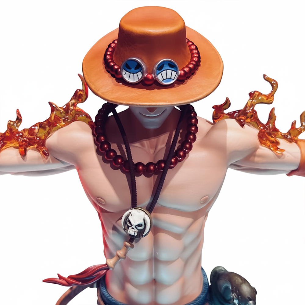 Fire Fist Ace Figurine, CrossFire Pose - LED Base, 28cm/11in