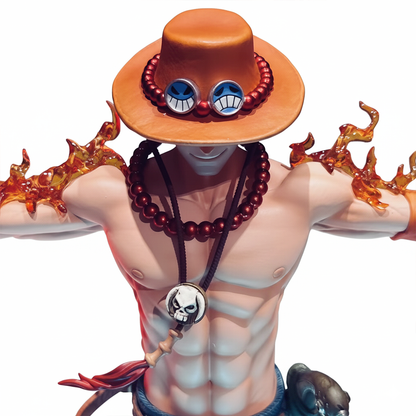 Fire Fist Ace Figurine, CrossFire Pose - LED Base, 28cm/11in